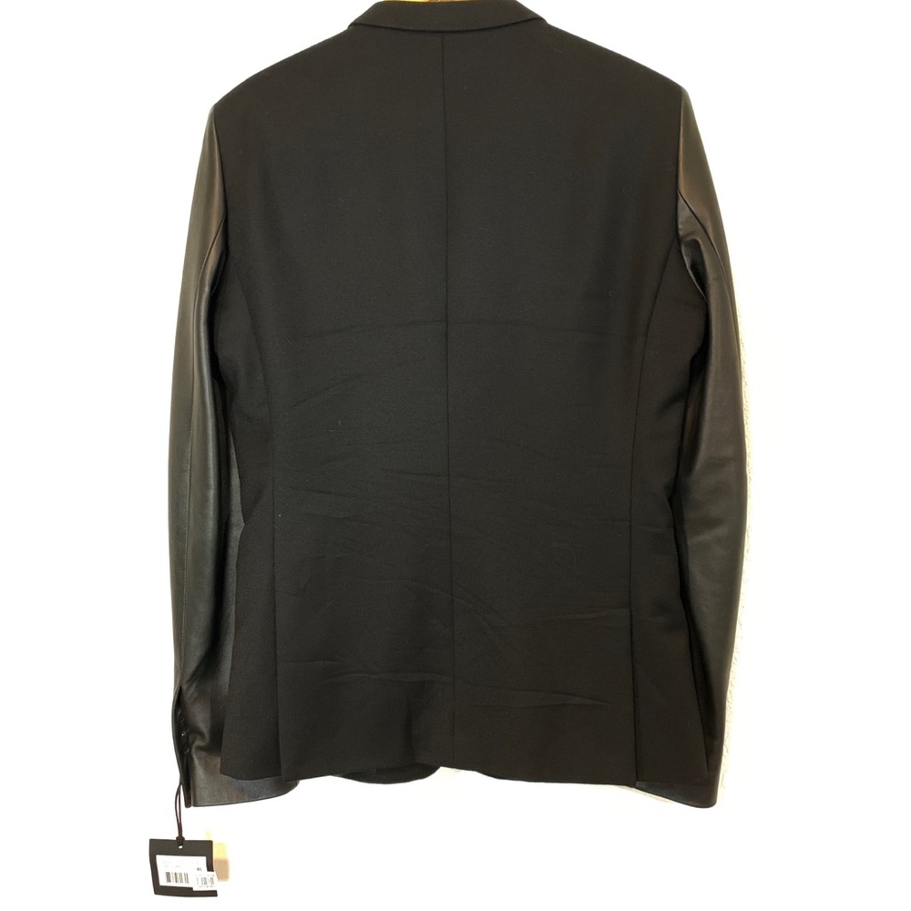 The Kooples Swift Flanelle Lambskin Leather Blazer - Picture 2 of 8